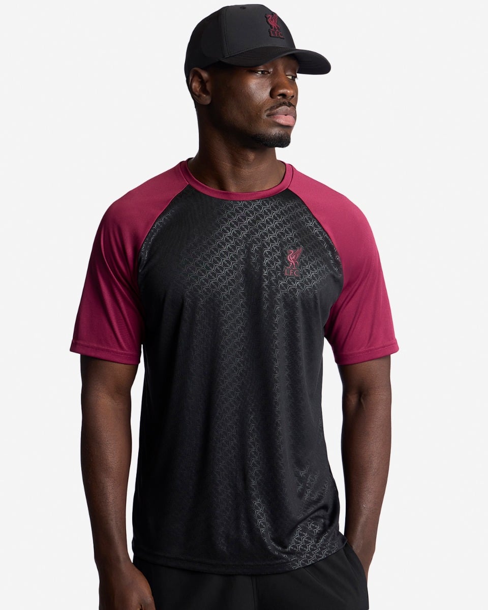 LFC Mens Embossed Tee Black & Red - Image 1
