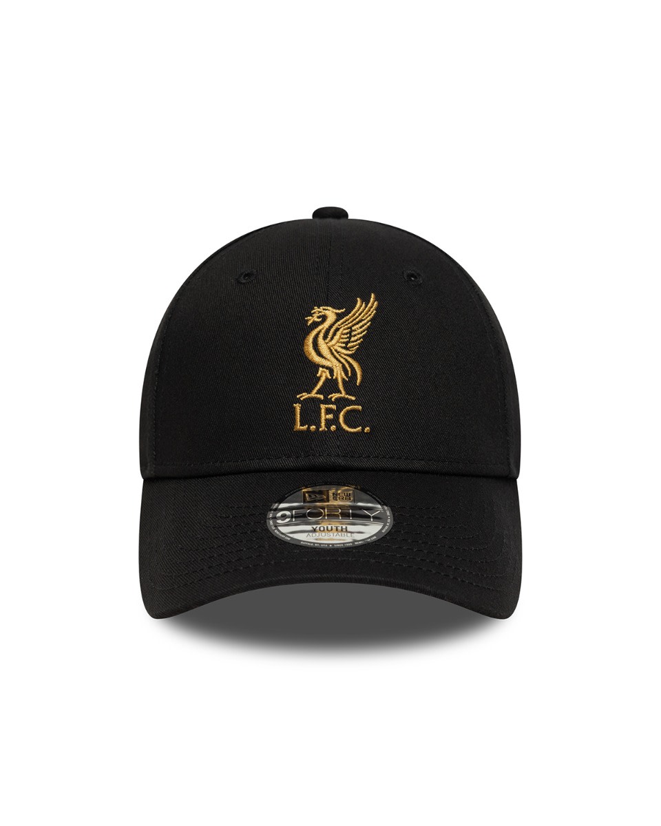 LFC New Era 儿童 9FORTY Liverbird 帽子黑色和金色 - Image 2