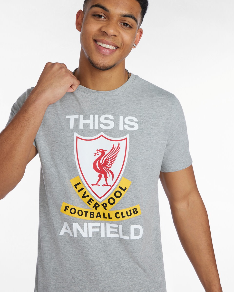 LFC Mens This Is Anfield Graphic Tee Grey Marl - Image 2