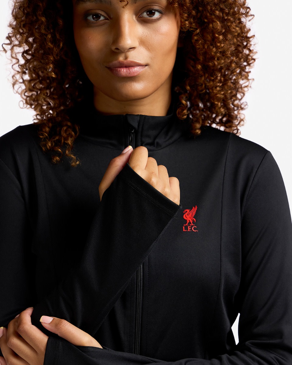 LFC Womens Poly Zip Through Poly Top Black - Image 2