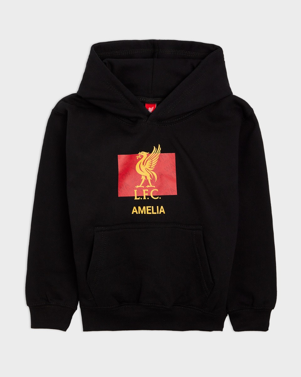 LFC Junior Liverbird Personalised Black Hoody - Image 2