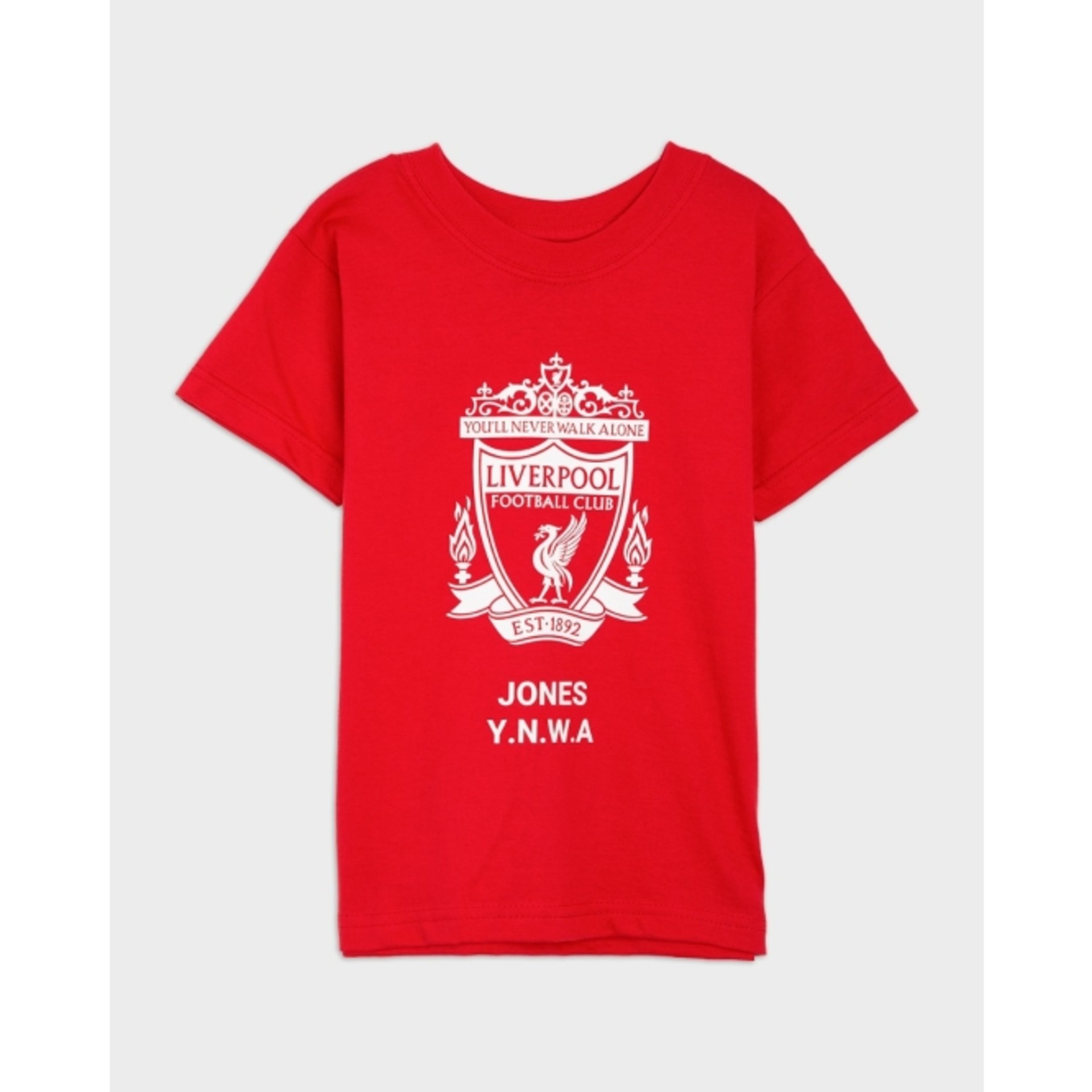 Camiseta roja personalizada con escudo blanco LFC Junior - Image 1