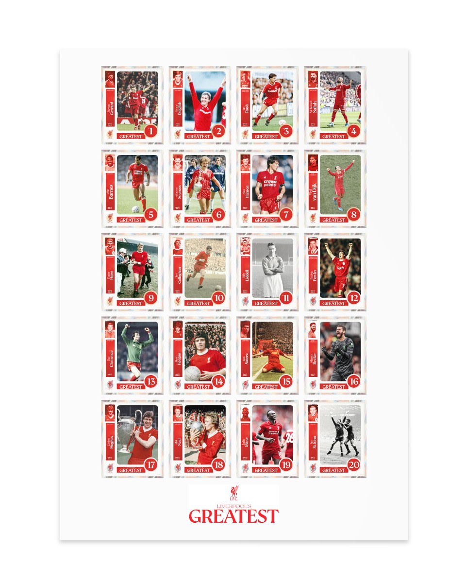LFC 100 Greatest, Top 20  Limited Edition A3 Print - Image 1