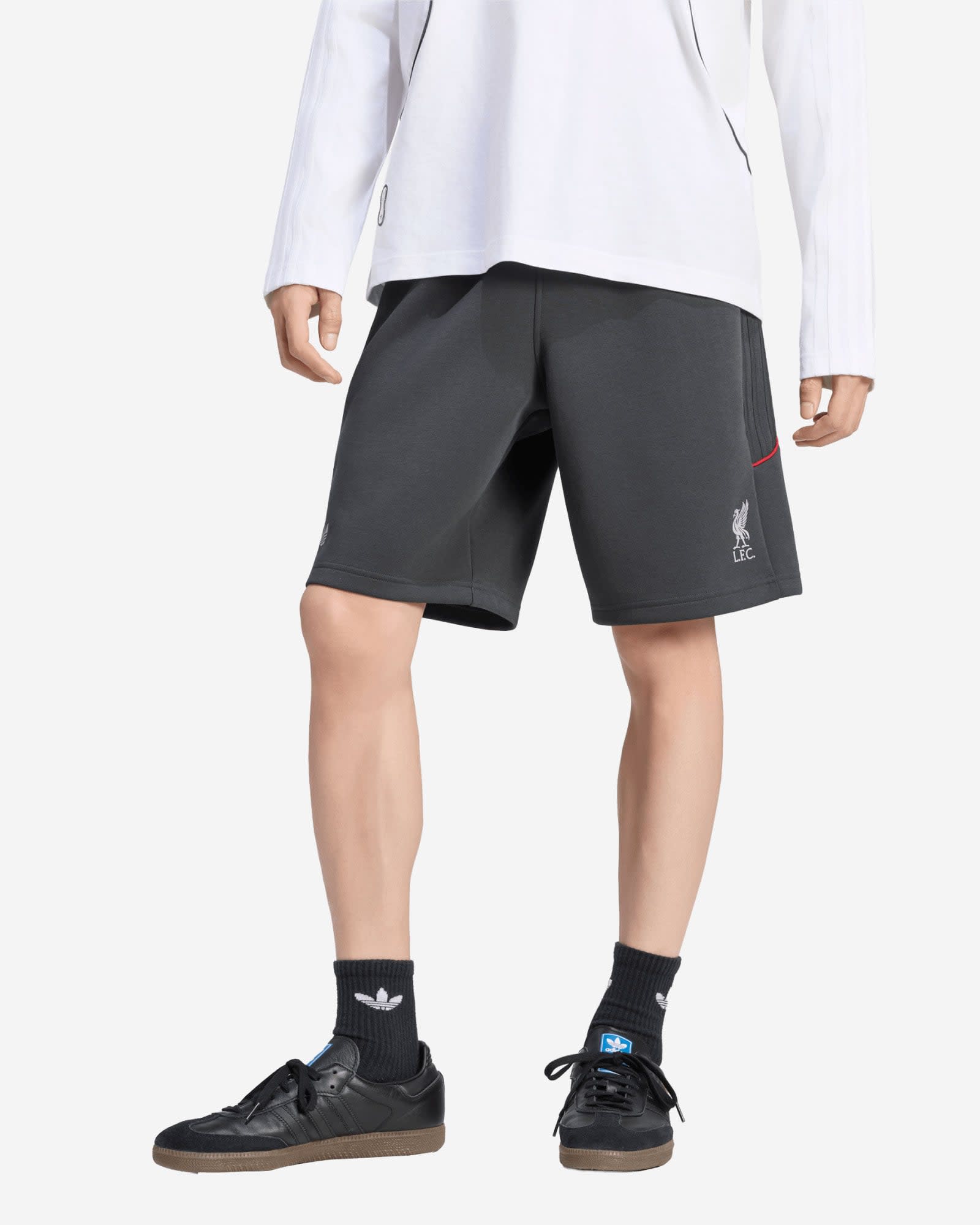 LFC adidas Mens Spacer Teamgeist 26 Shorts Dark Grey - Image 1