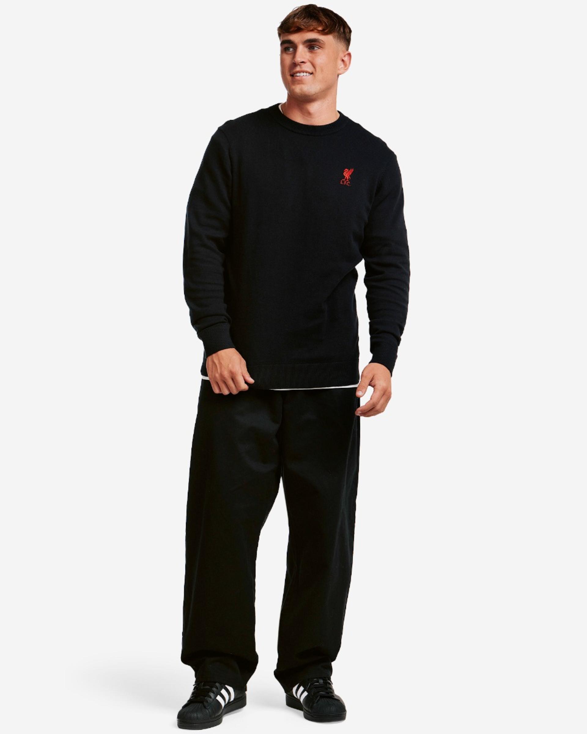 LFC Herre Crew Neck Striksweatshirt Sort - Image 4