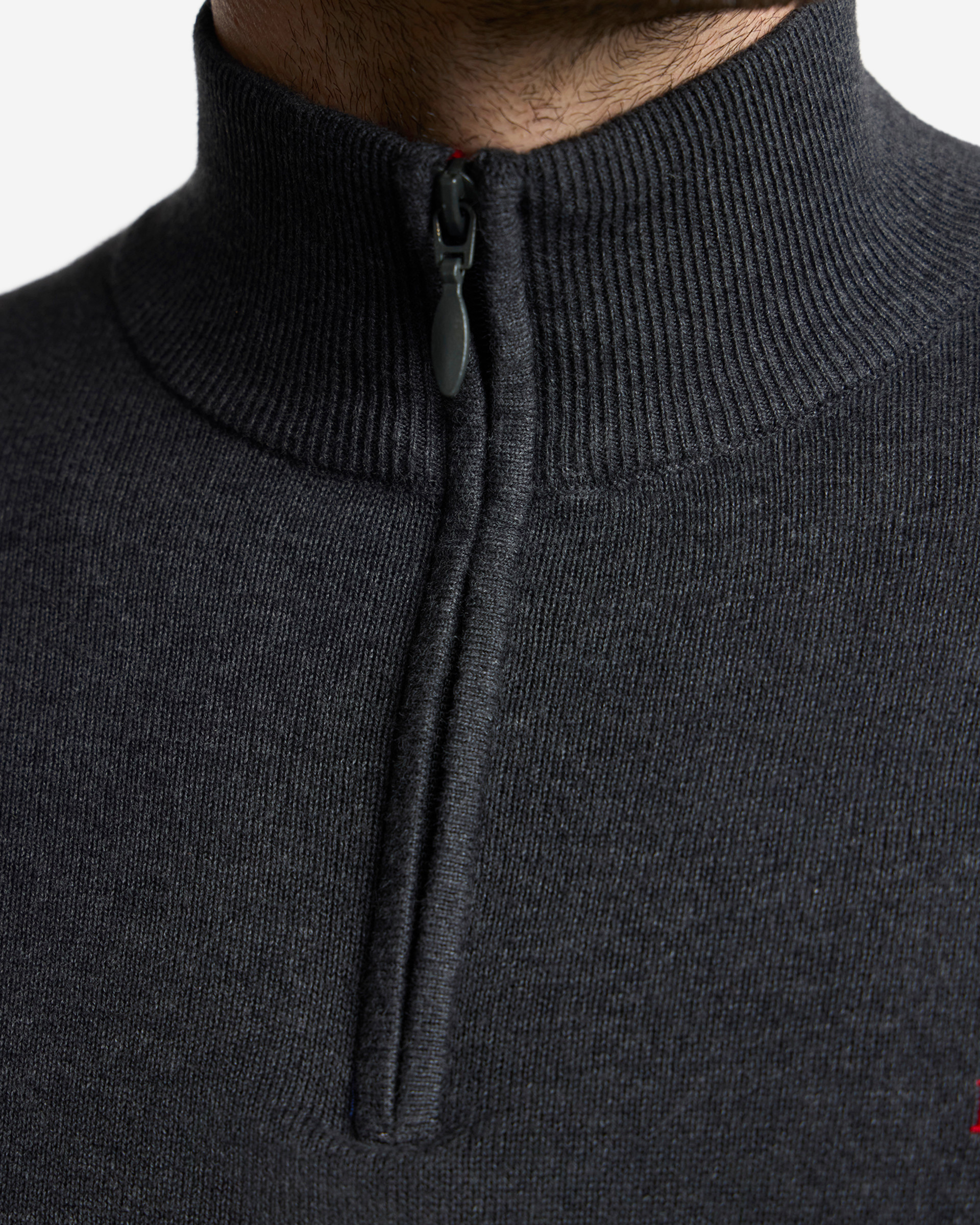 LFC Herren-Strickpullover mit Viertelreißverschluss, Anthrazit - Image 4