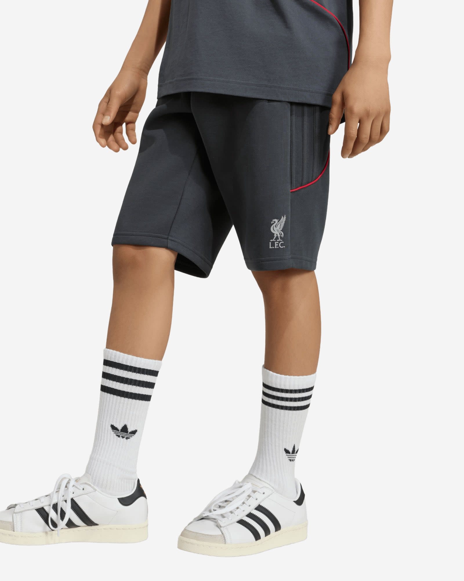 LFC adidas Youth Spacer Teamgeist 26 Shorts Dark Grey - Image 1