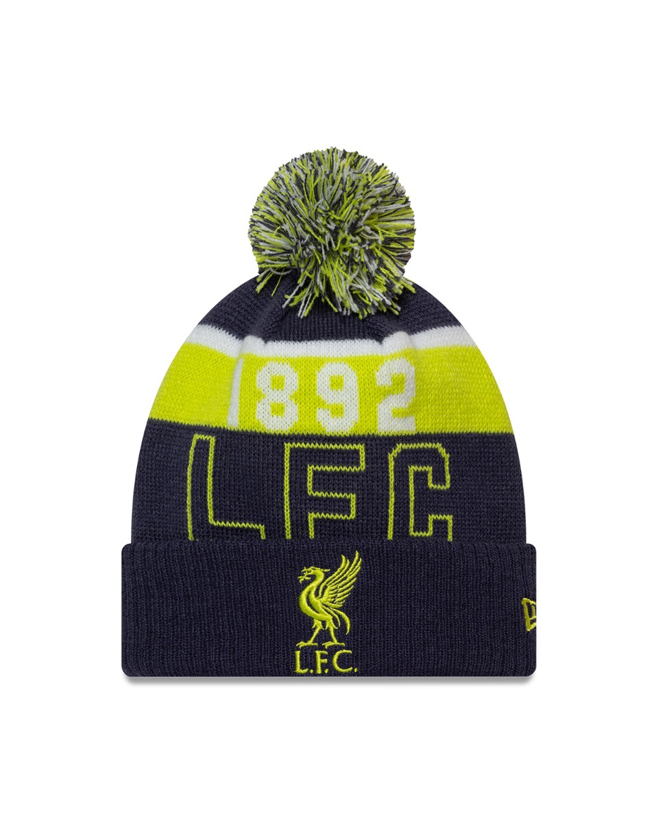 LFC New Era Kids SPORT CUFF 1892 Beanie POM Navy & Lime Green - Image 1