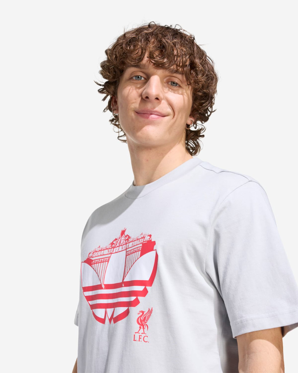 LFC adidas Mens Season Graphic Trefoil Tee Grey - Image 4