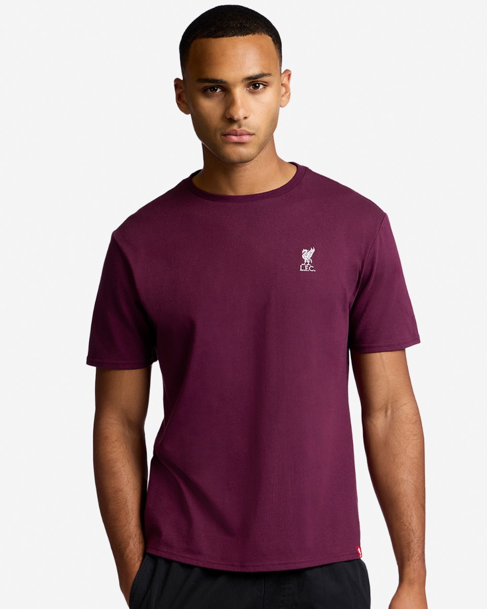 LFC Mens Liverbird Embroidered Tee Cherry - Image 1