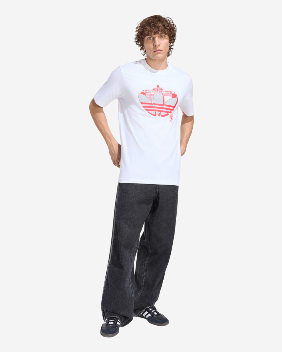 LFC adidas Mens Seasonal Graphic Trefoil Tee White - Image 3