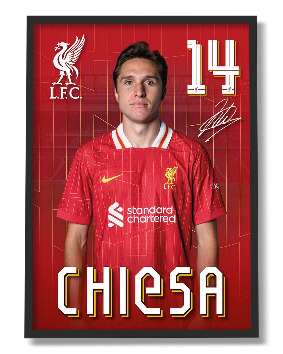 LFC 24/25 Chiesa A3 Framed Picture - Image 1
