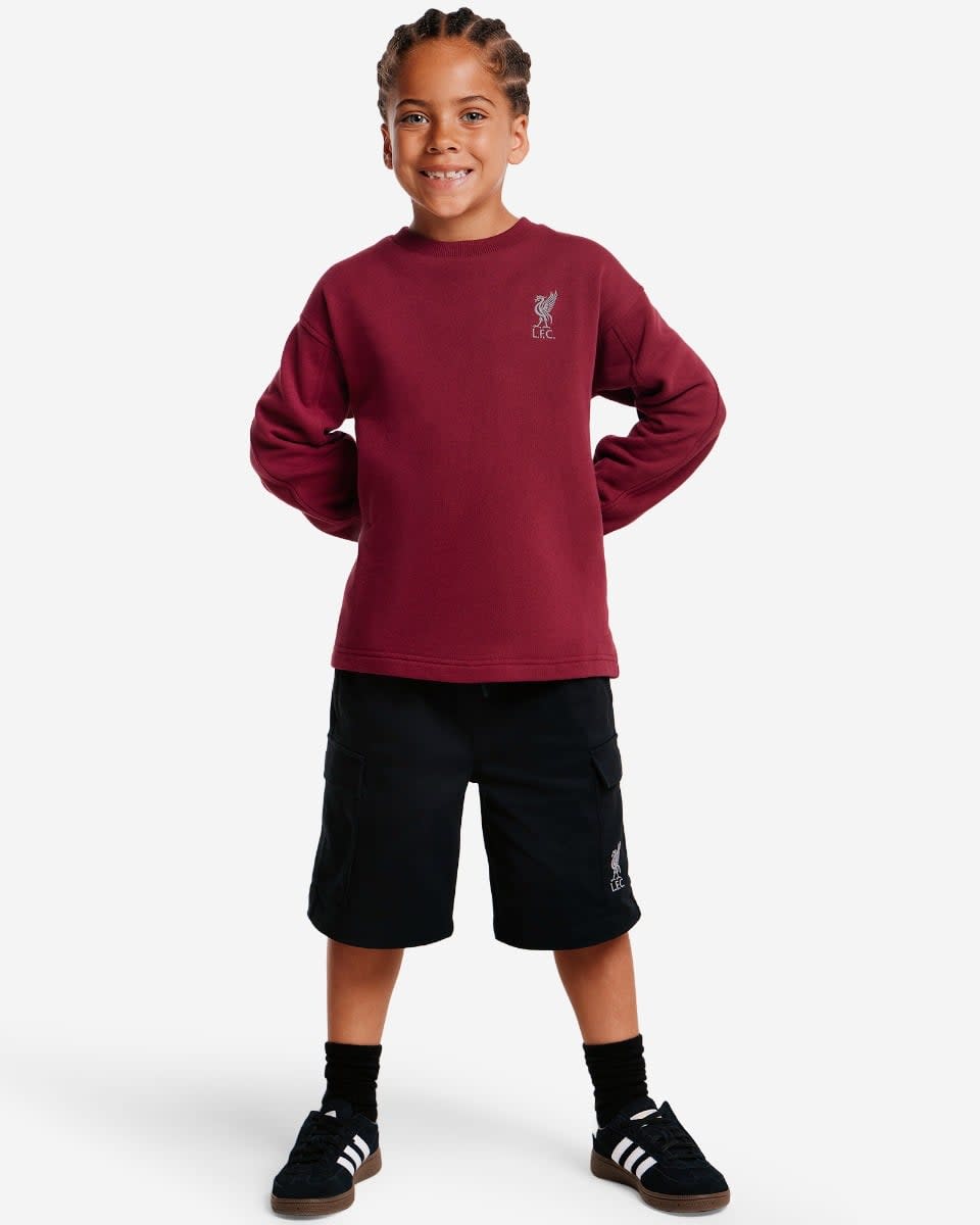 Sudadera extragrande con paneles YNWA de LFC Juniors, color cereza - Image 3
