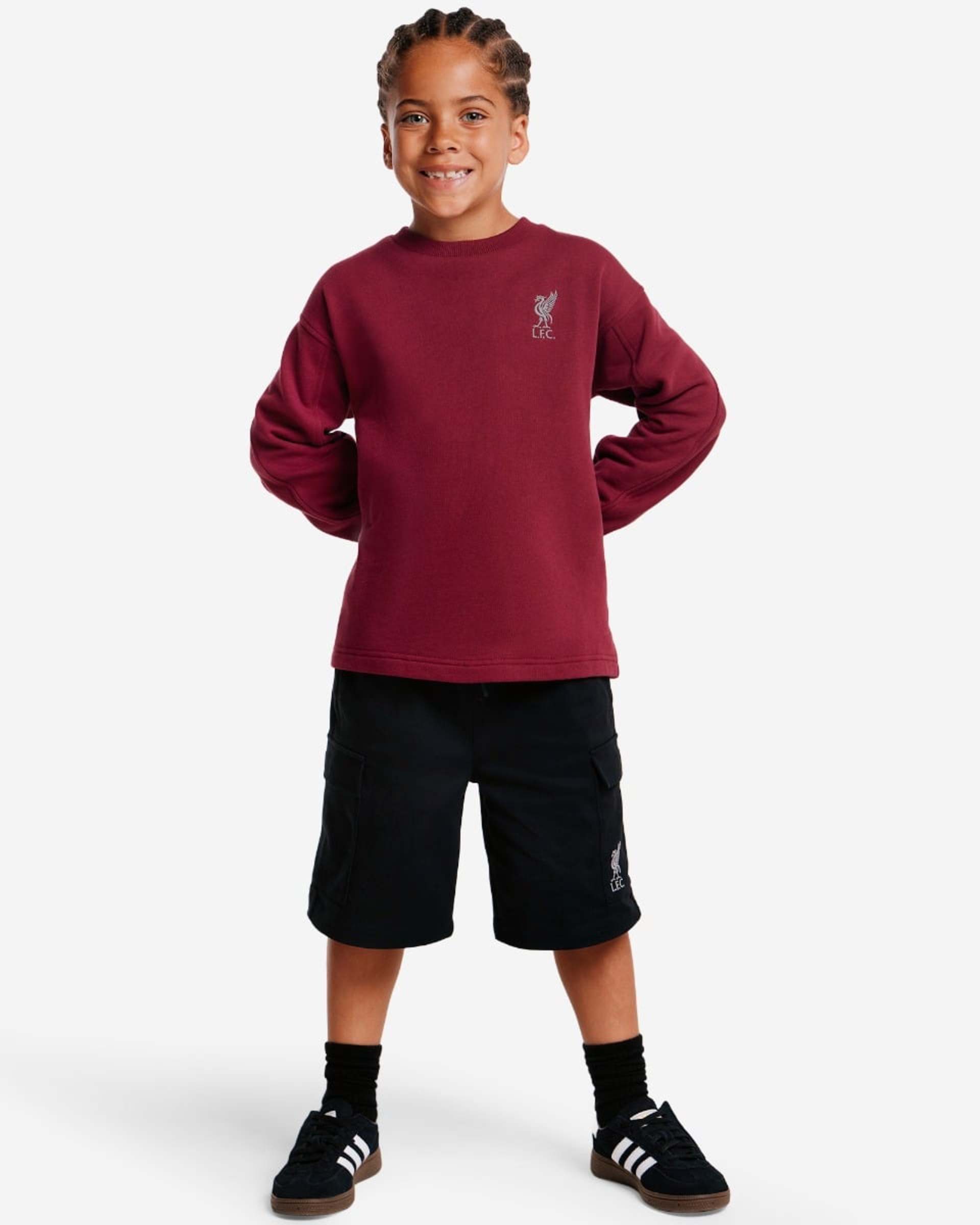 Sudadera extragrande con paneles YNWA de LFC Juniors, color cereza - Image 3