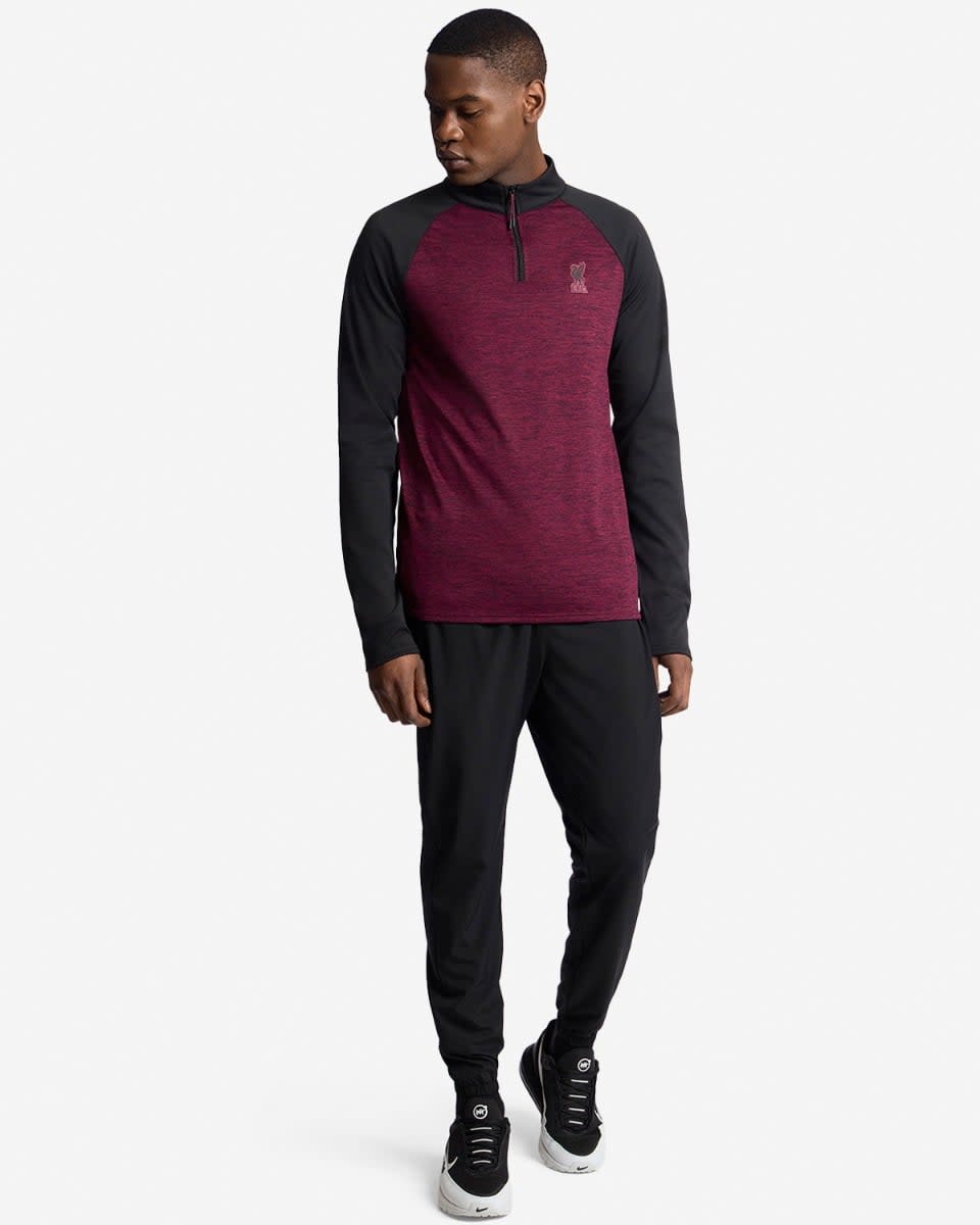 LFC Mens 1/2 Zip Raglan Top Red - Image 4