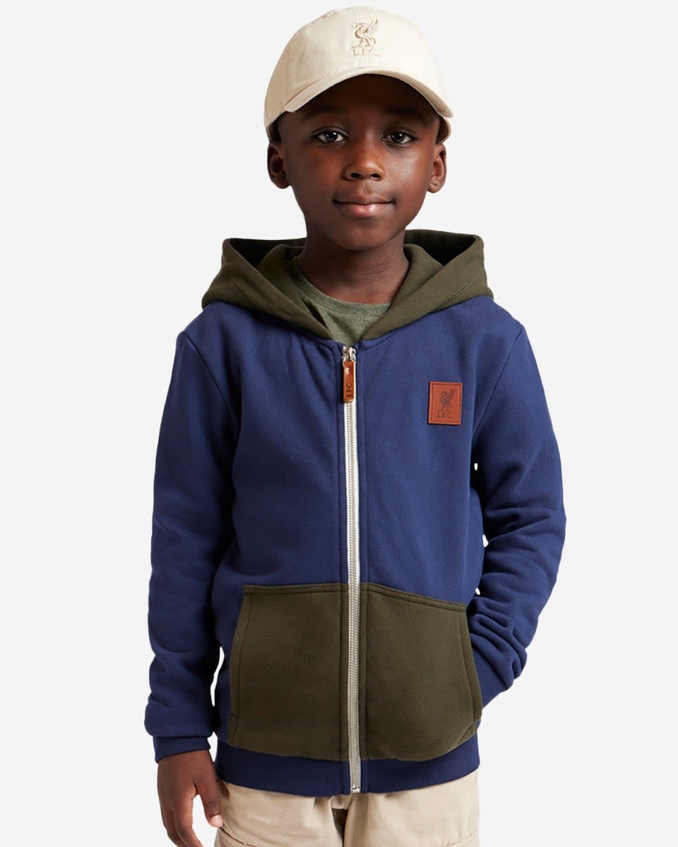 LFC Spædbarn Fleece-dragkedja med huva Marinblå - Image 1