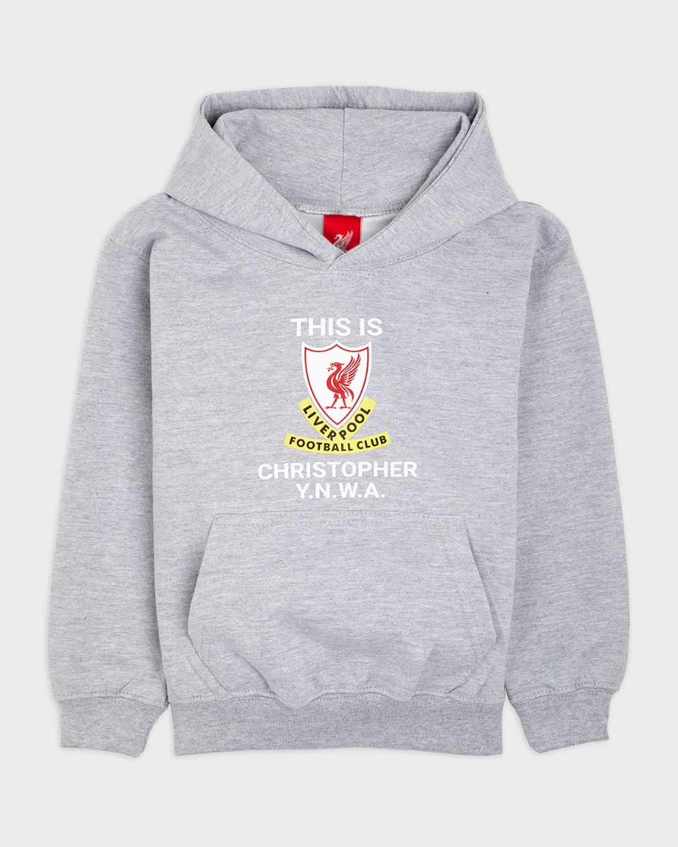 LFC Junior This is Anfield Personalised Grey Hoody - Image 2
