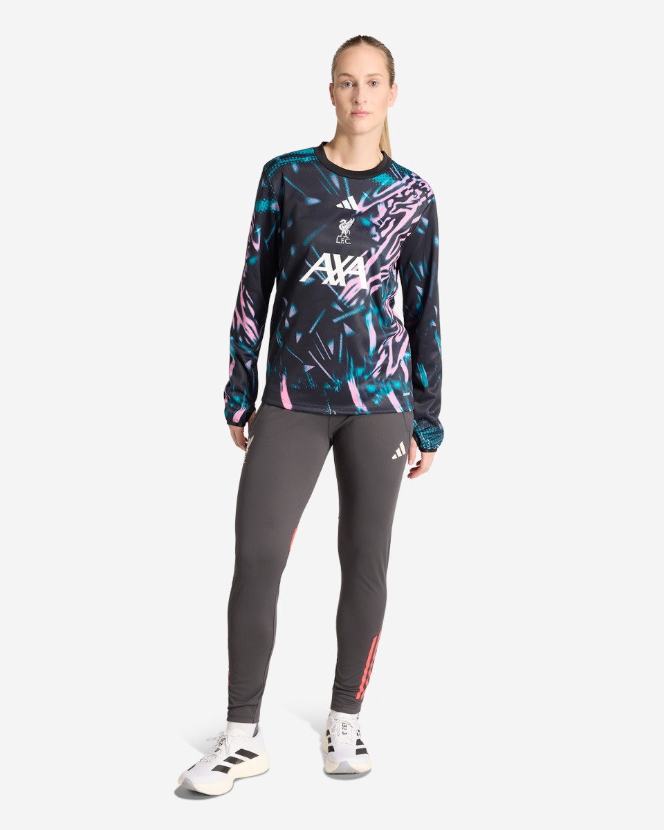 LFC adidas Womens 25/26 Pre-Match Long Sleeve Top Black - Image 4