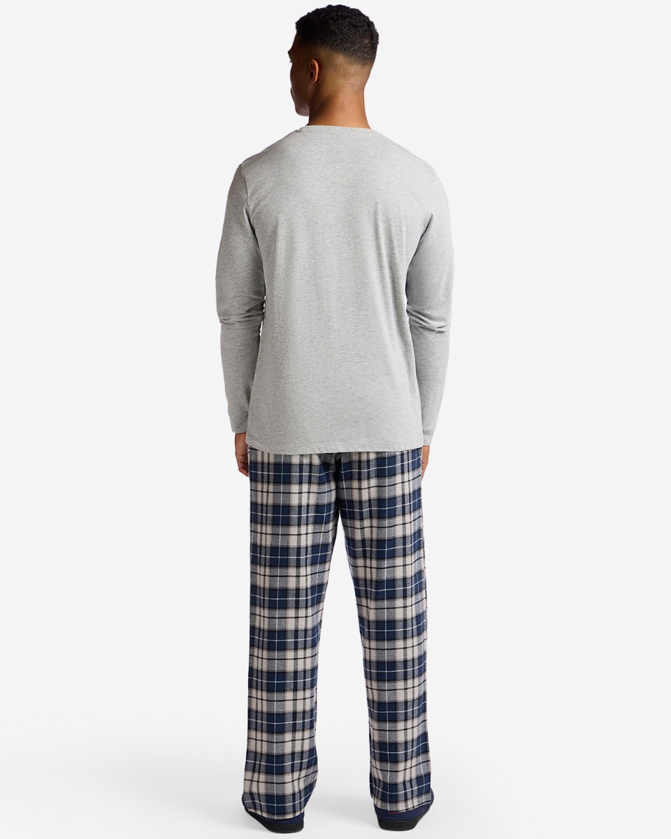 LFC Mens Long Check Pyjama Set Grey - Image 2