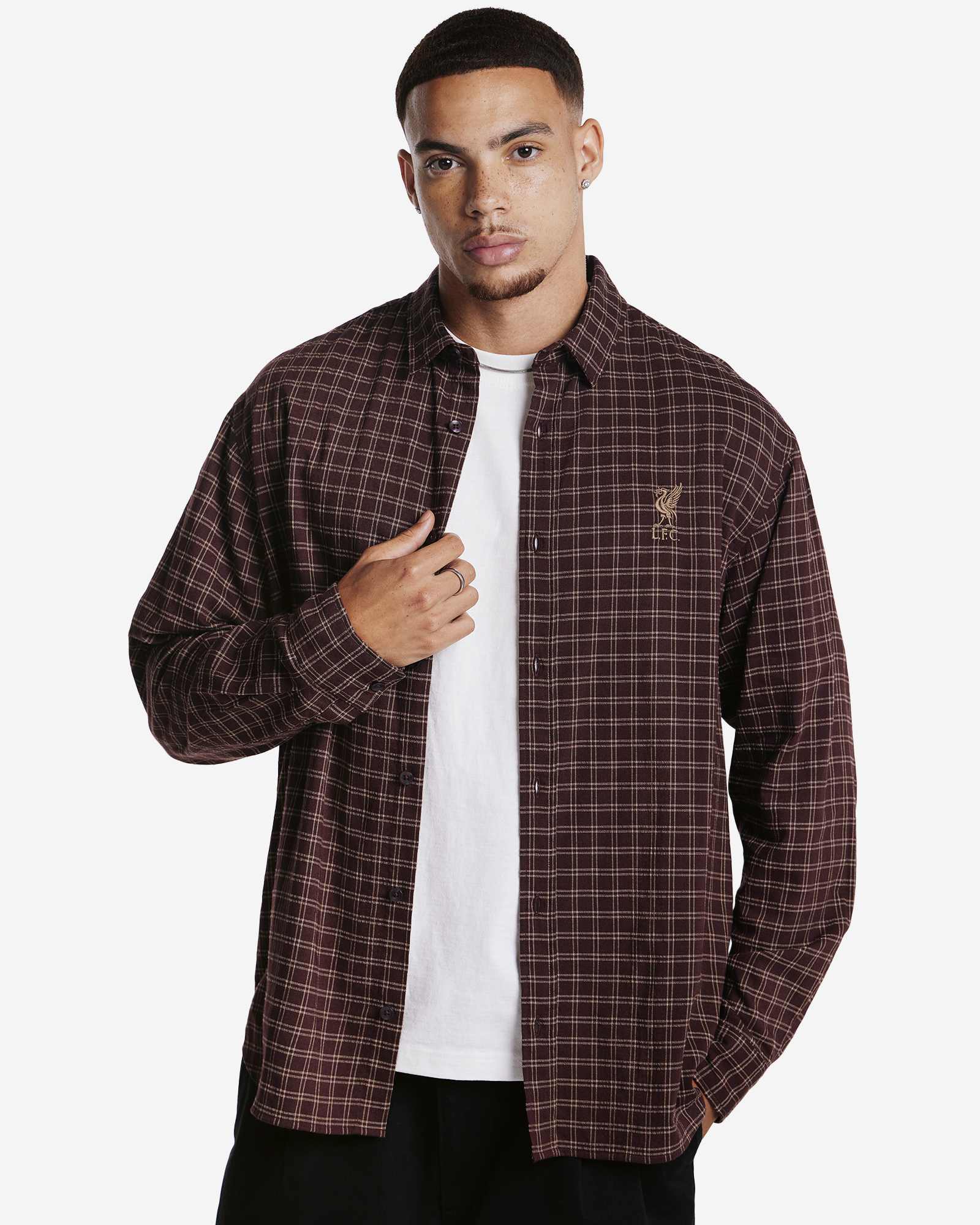 Camisa a cuadros LFC para hombre, color ciruela - Image 2