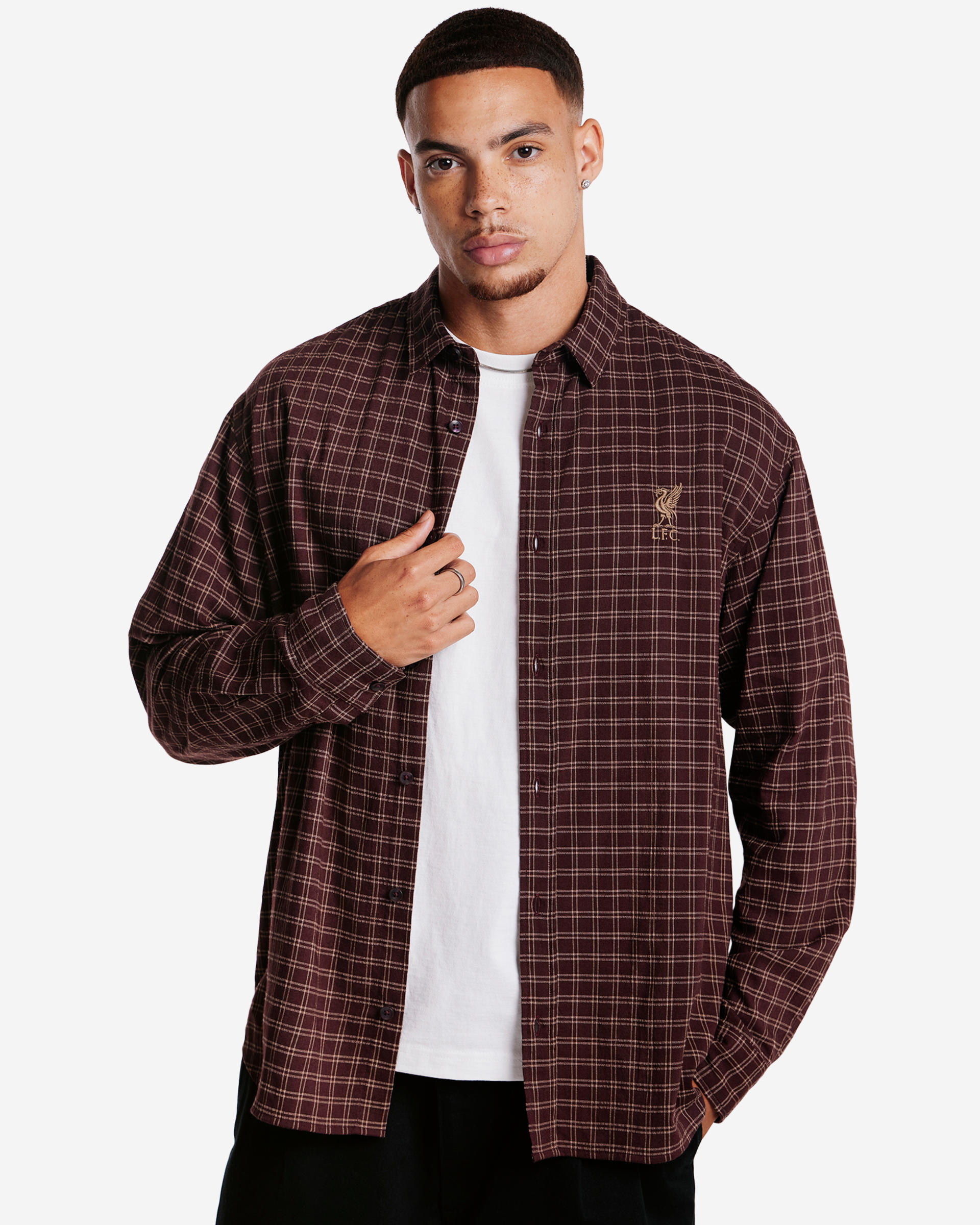 Camisa a cuadros LFC para hombre, color ciruela - Image 2