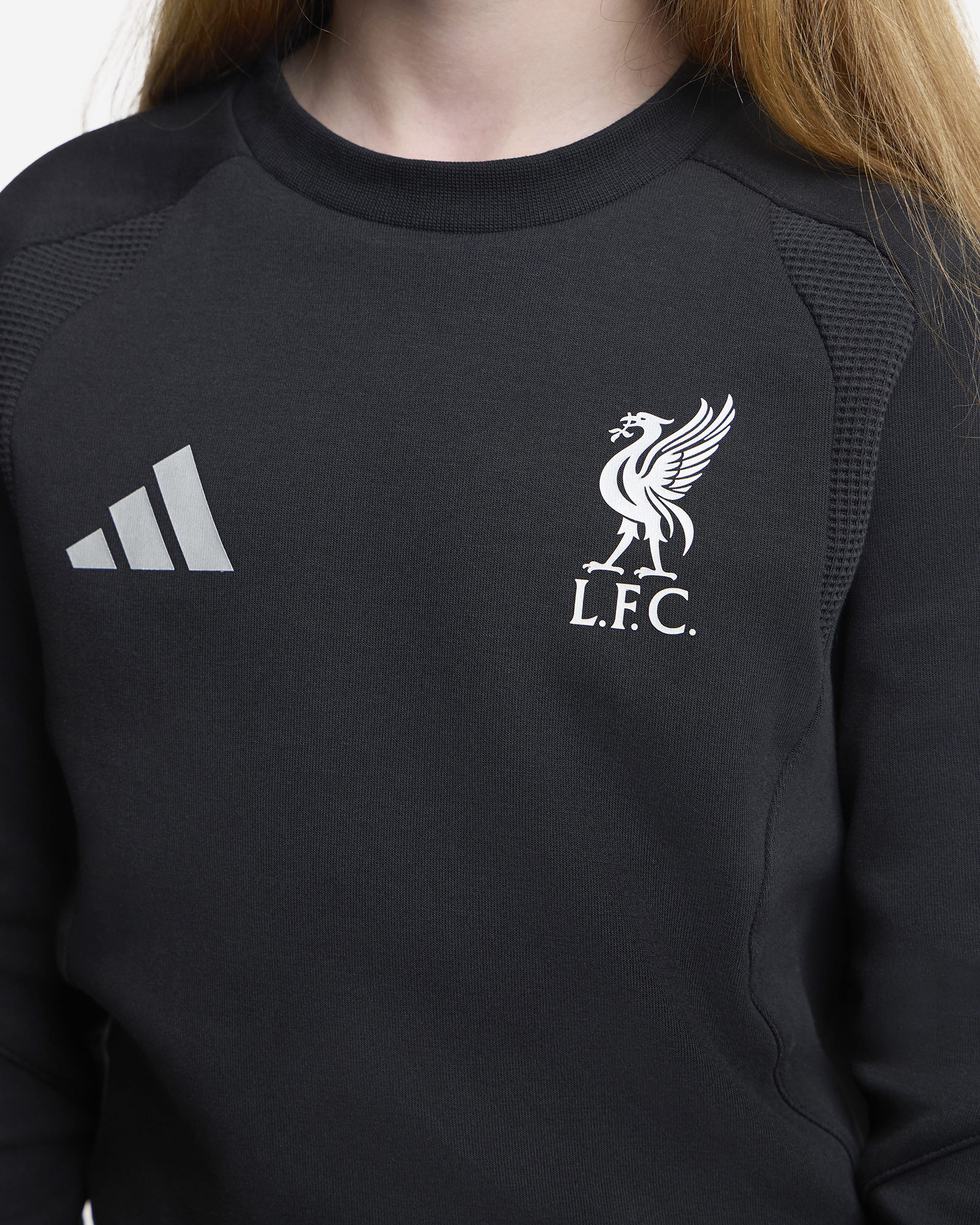 LFC 阿迪达斯青年 Tiro 旅行圆领运动衫黑色 - Image 3