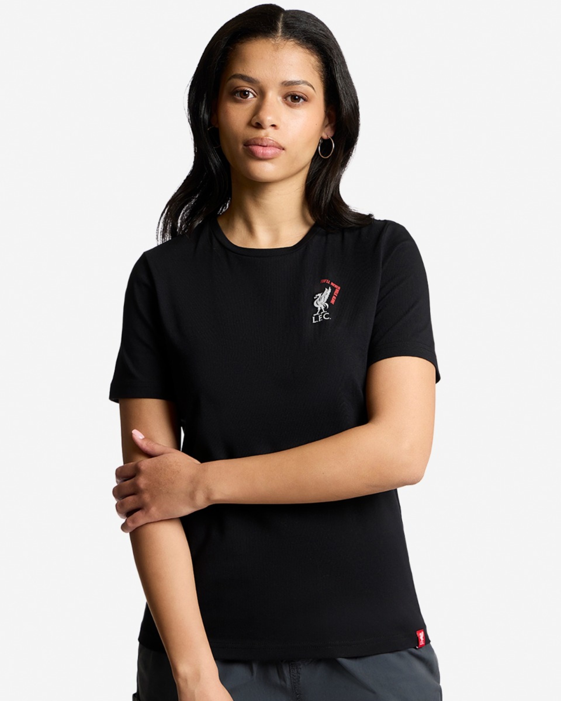 LFC Up The Reds Damen-T-Shirt schwarz - Image 1