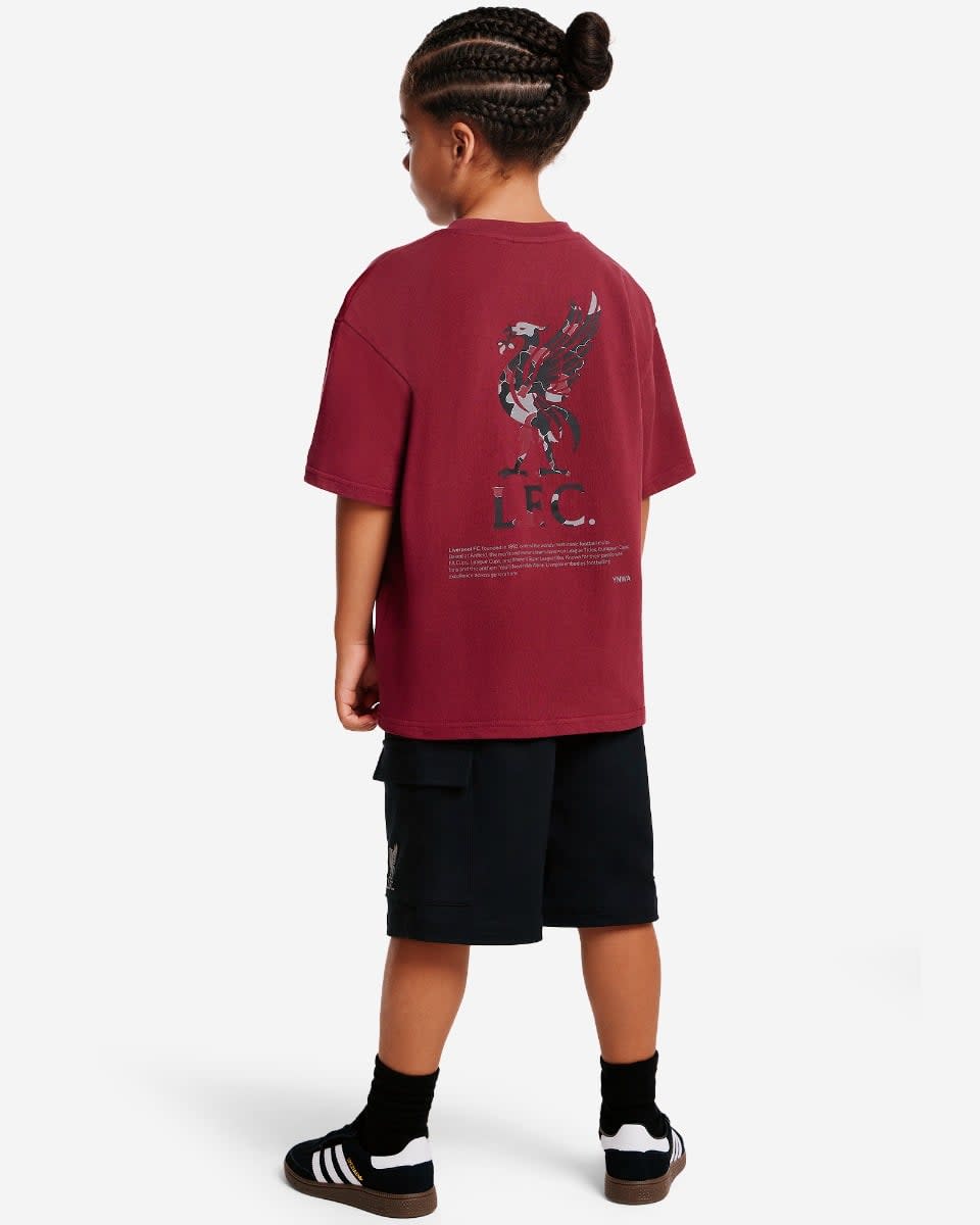T-shirt surdimensionné YNWA imprimé au dos LFC Juniors Cherry - Image 4
