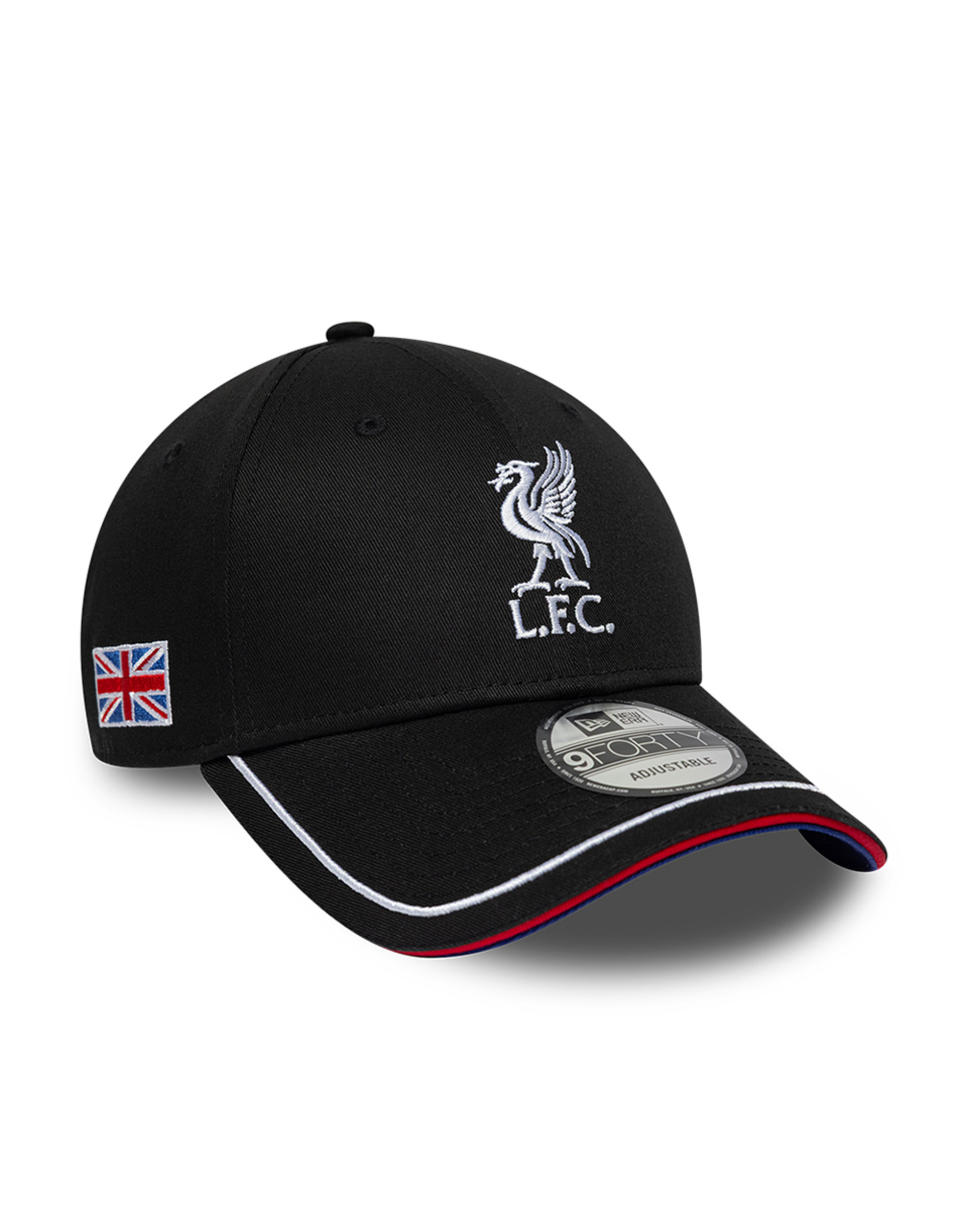 LFC New Era Adults เกรตบริเตน 9FORTY หมวกสีดำ - Image 1
