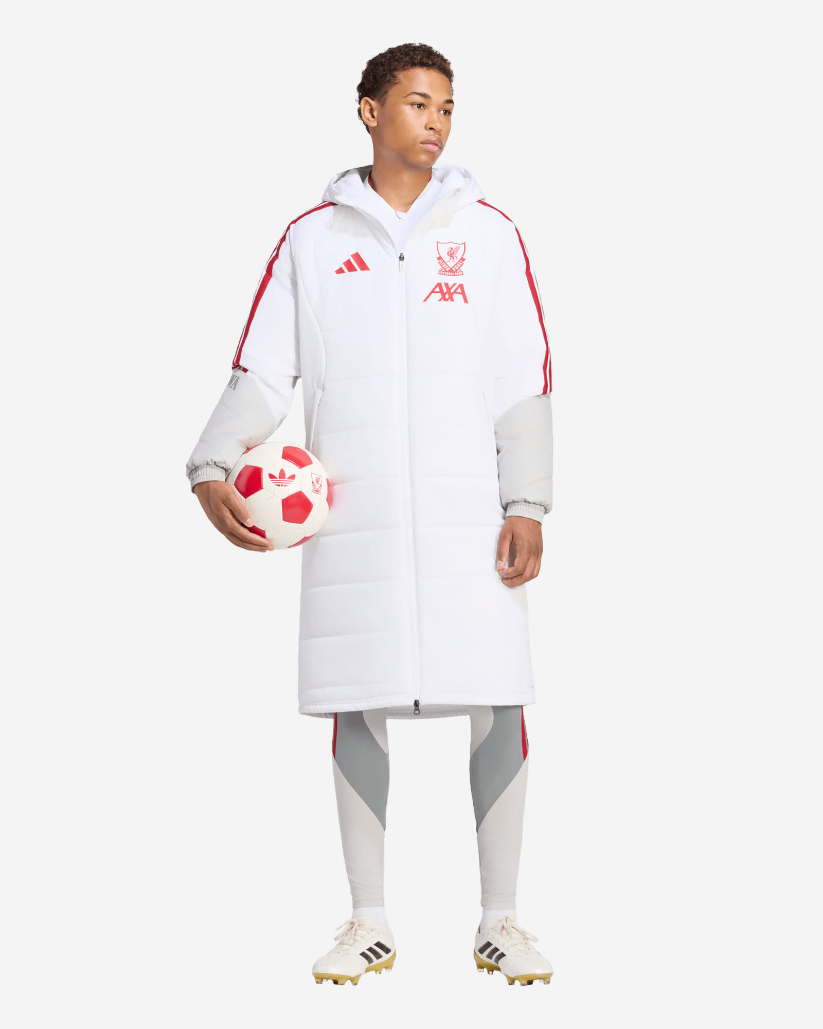 LFC adidas Mens 26/27 Authentic European Tiro Long Coat White - Image 4