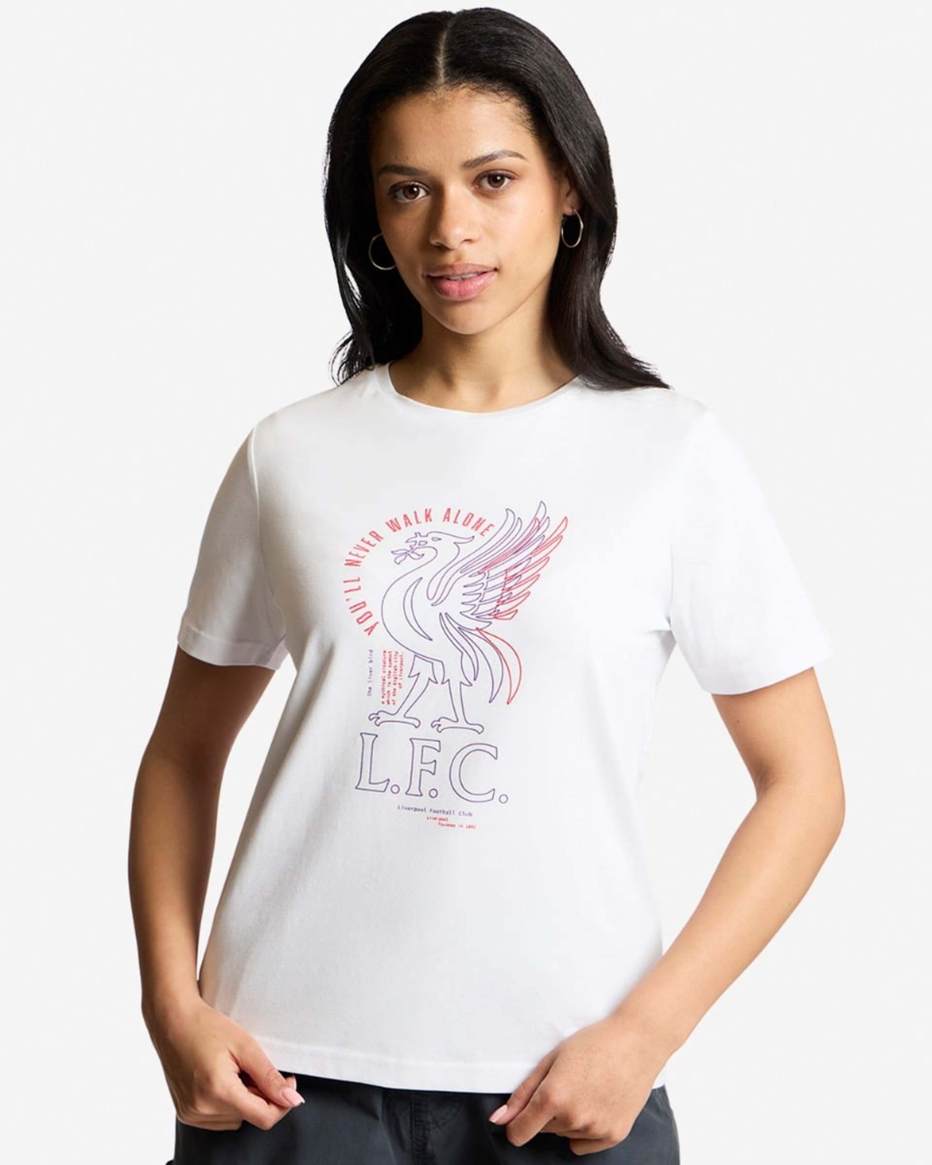LFC Liverbird Line Damen-T-Shirt Weiß - Image 1