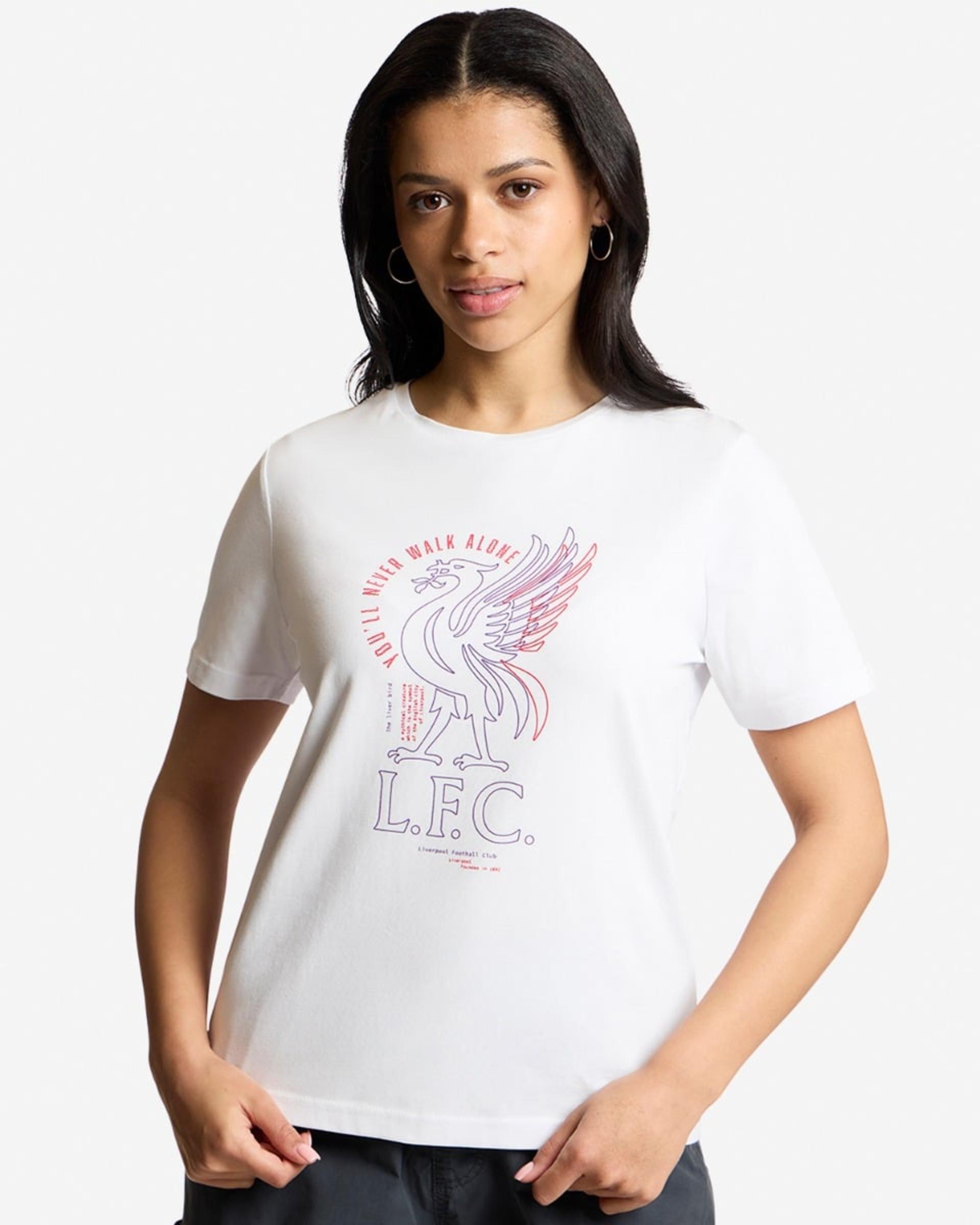 LFC Liverbird Line Damen-T-Shirt Weiß - Image 1