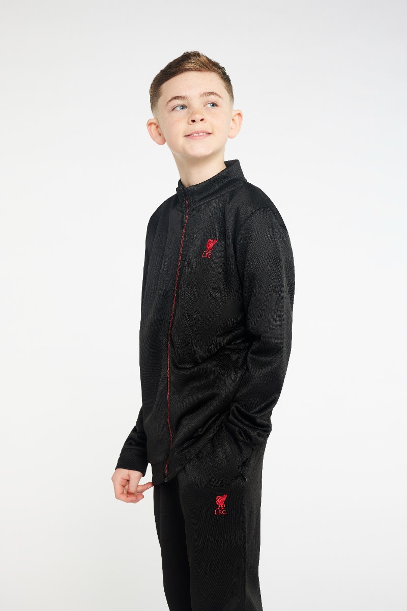 LFC Junior Panel Tracksuit Black - Image 2