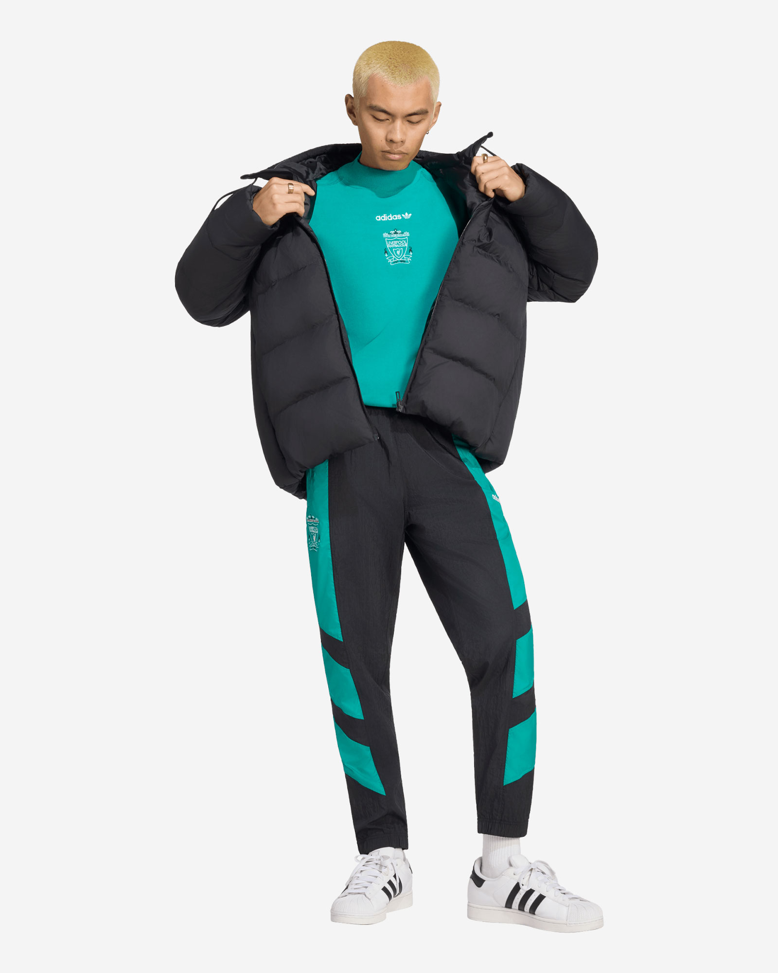 LFC adidas Mens EQT Down Jacket Black - Image 4
