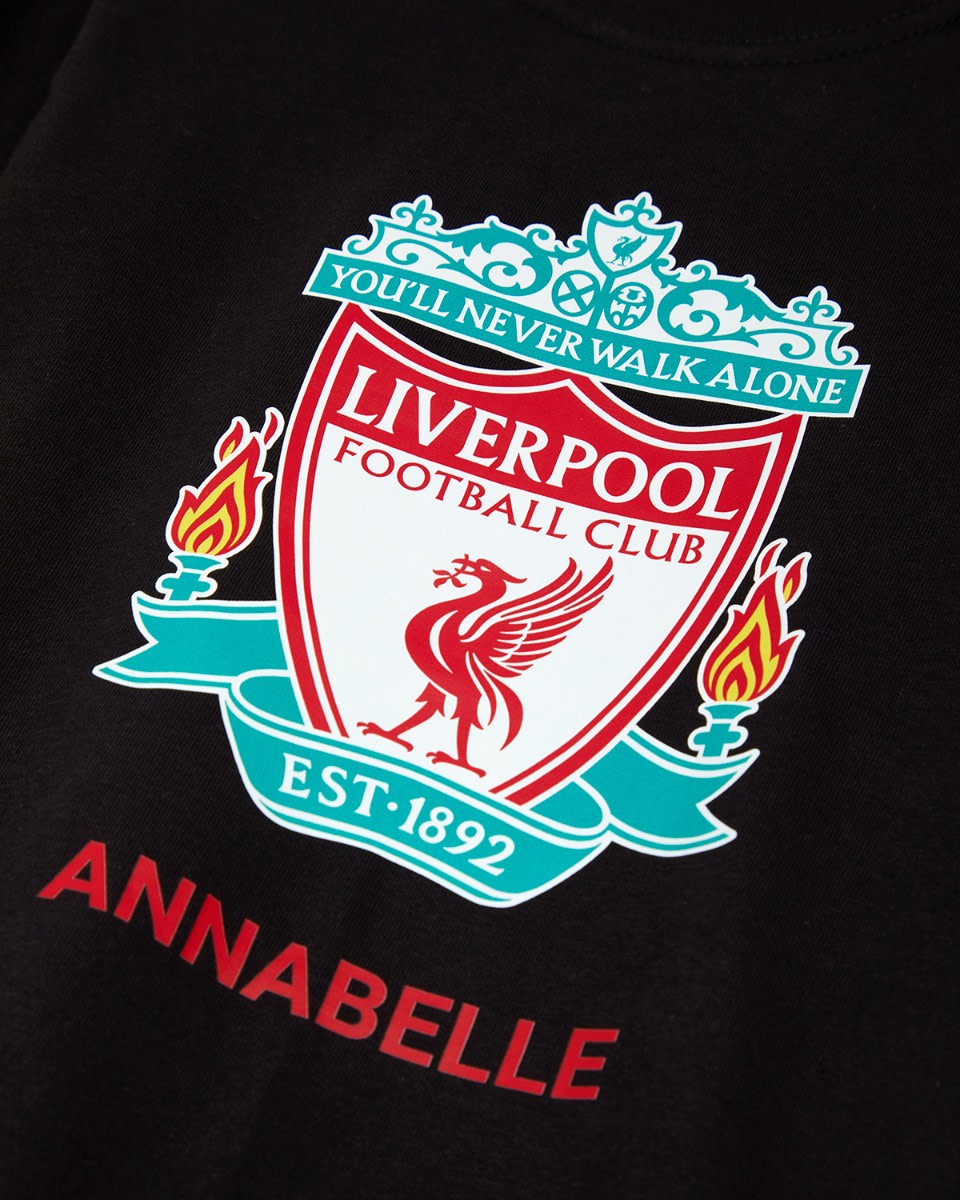 LFC Junior Crest Personalised Black Tee - Image 3