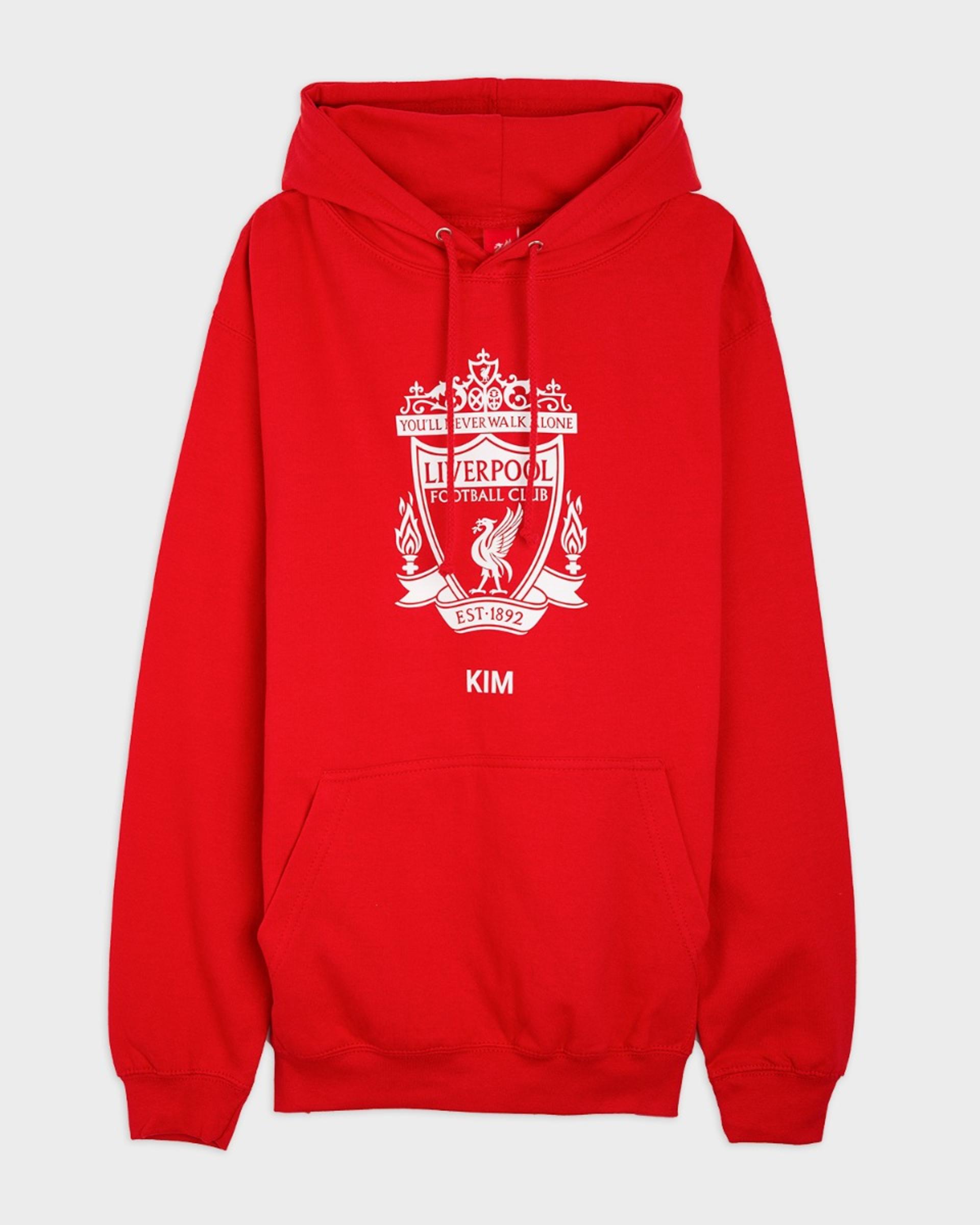 Sweat à capuche rouge personnalisé LFC White Crest - Image 2