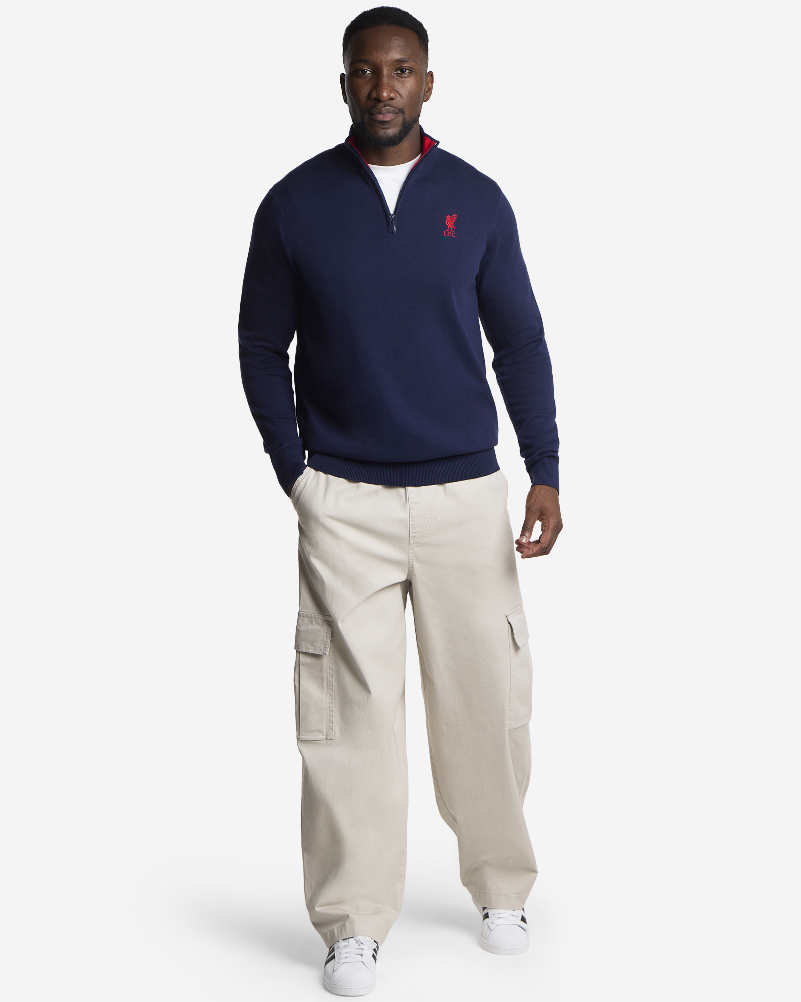 LFC Mens Quarter Zip Knit Jumper Navy - Image 4