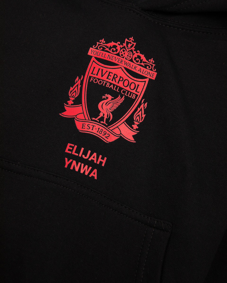Sweat à capuche noir personnalisé Red Crest du LFC Junior - Image 3