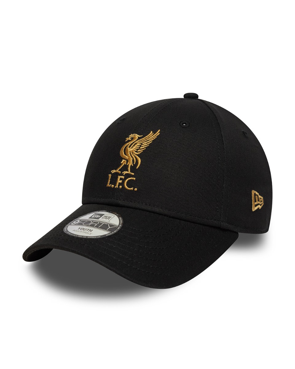 LFC New Era 儿童 9FORTY Liverbird 帽子黑色和金色 - Image 1