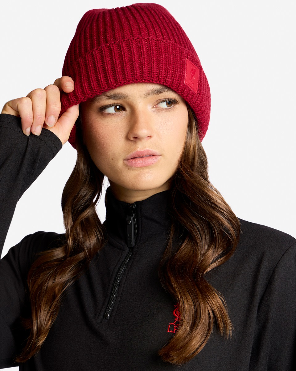 LFC Womens Ribbed Beanie Red - Image 3