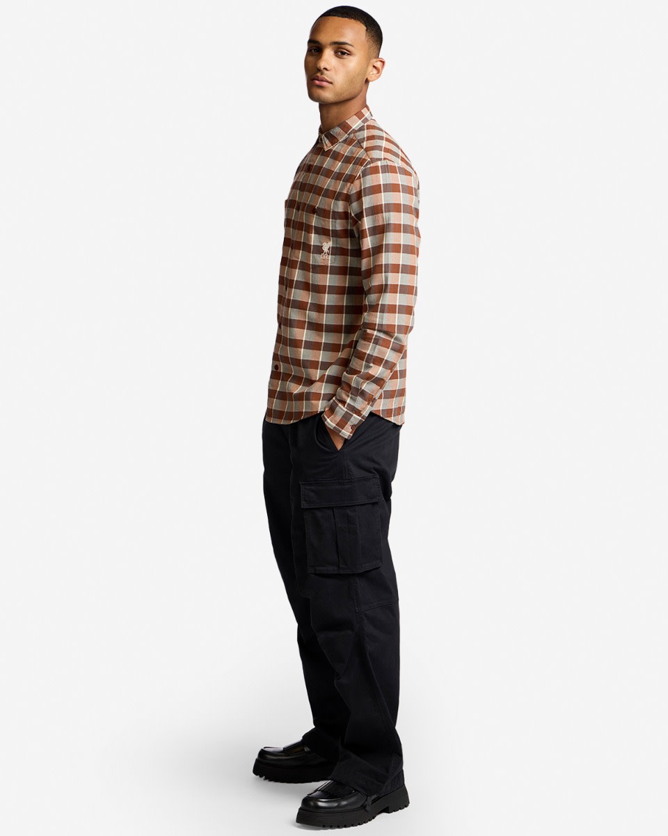 LFC Mens Check Shirt Brown - Image 4