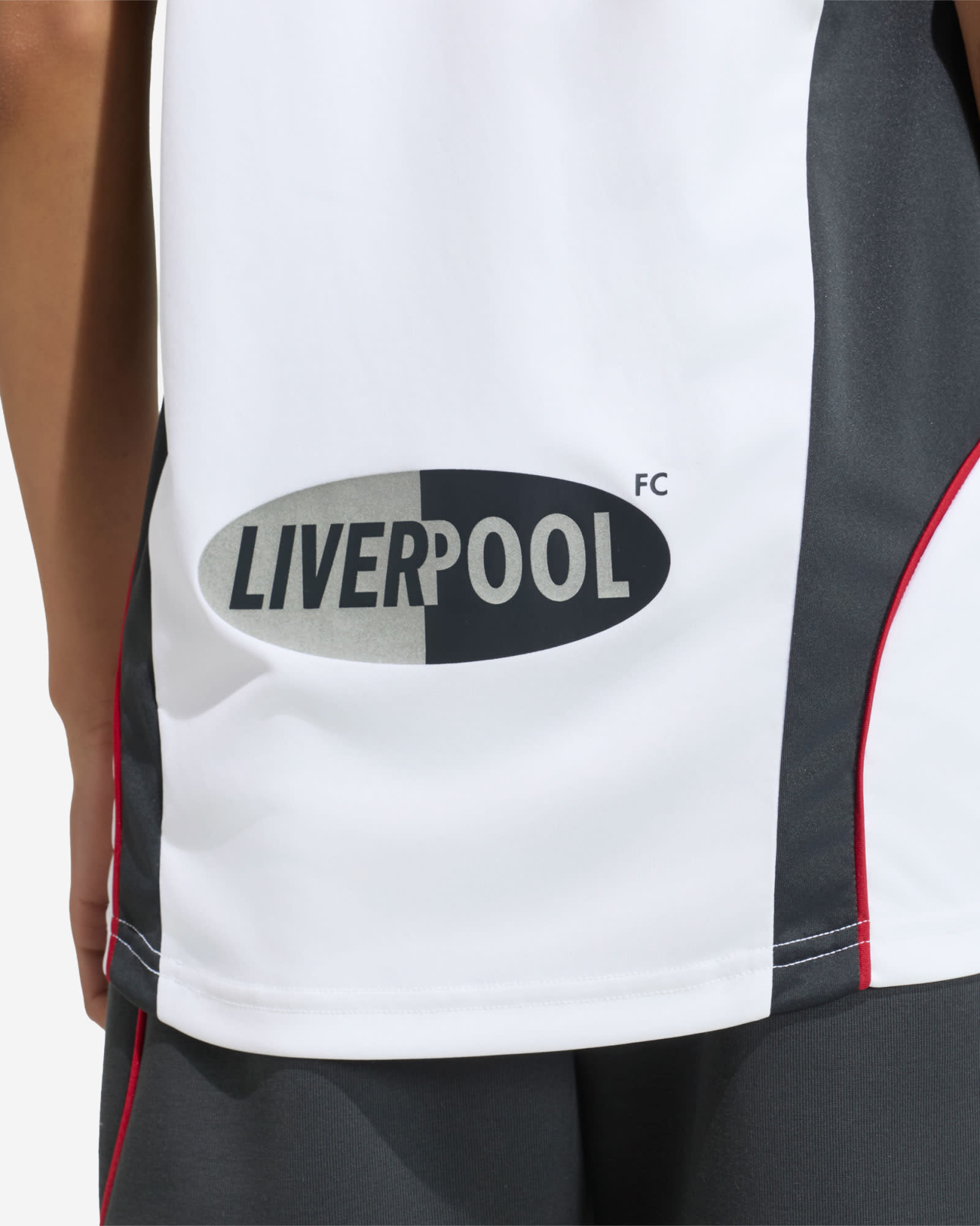 LFC adidas Youth Teamgeist 26 Warm Up Jersey Dark Grey - Image 4