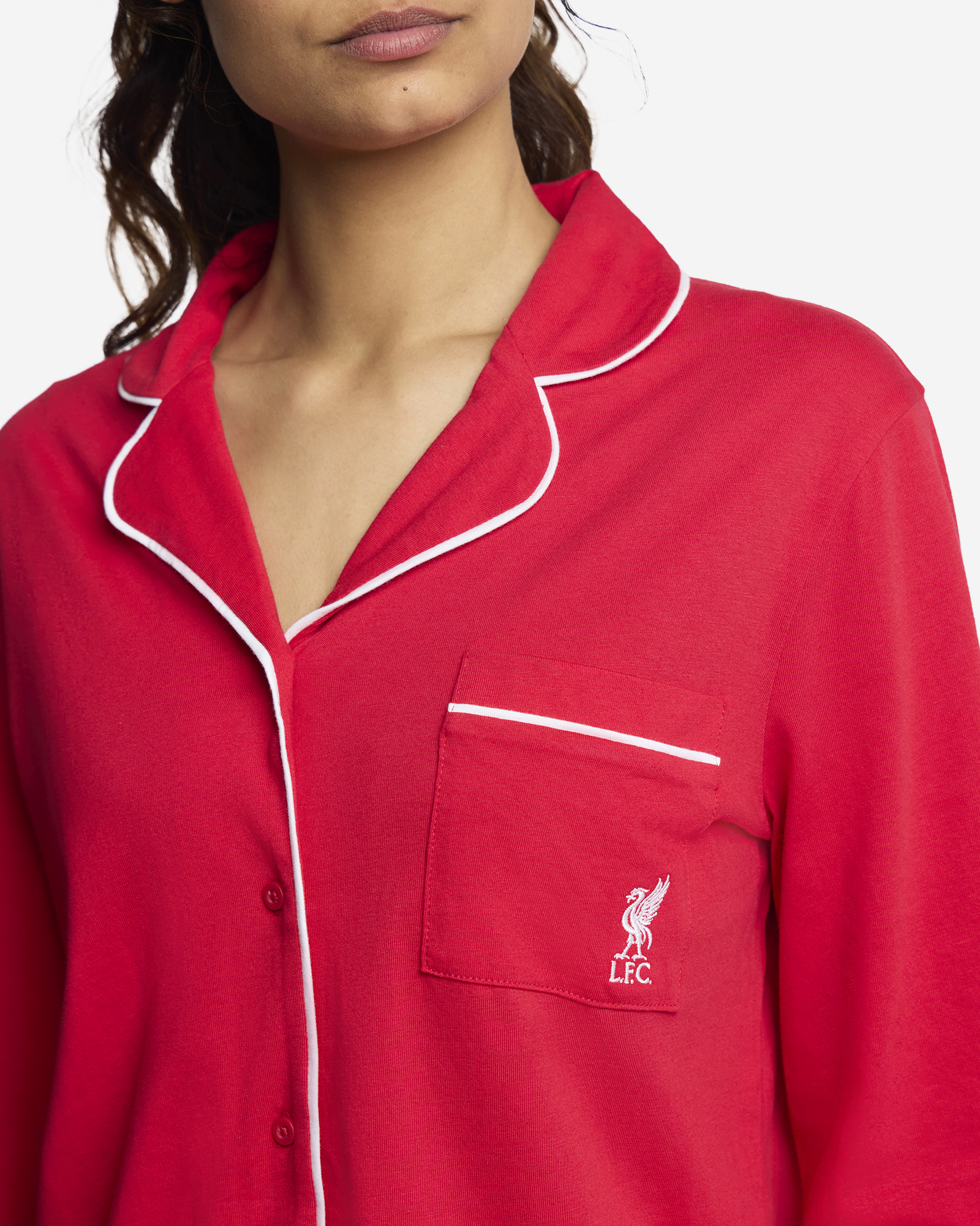 LFC Revere Pyjamasset för kvinnor med Scrunchie Röd - Image 4