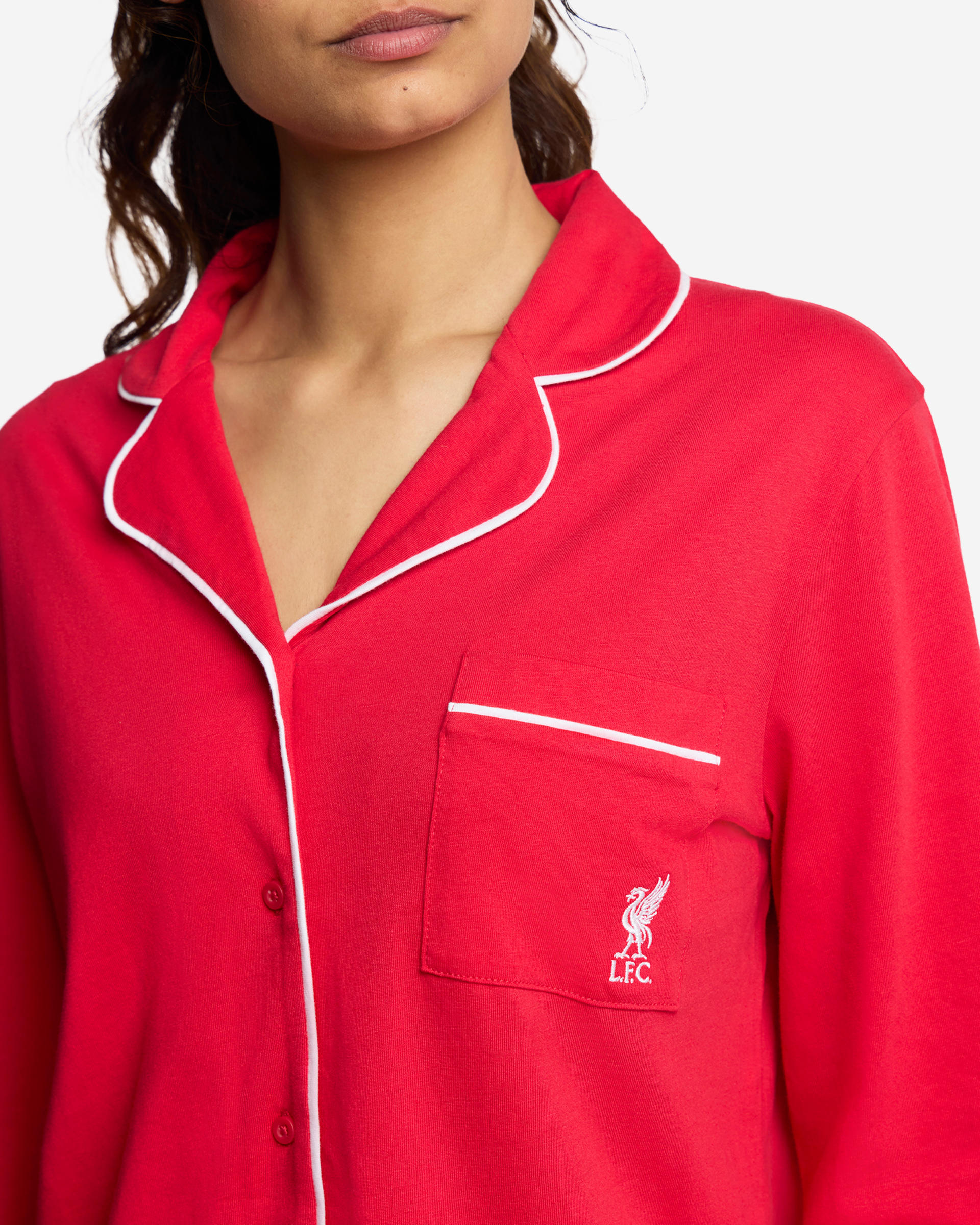 ชุดไพเจม่า Revere สำหรับผู้หญิง LFC พร้อมสครันชี่สีแดง - Image 4
