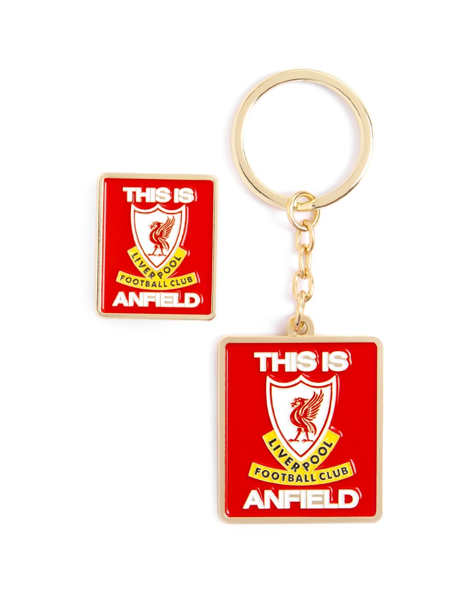 LFC This Is Anfield Badge- und Schlüsselanhänger-Set - Image 1