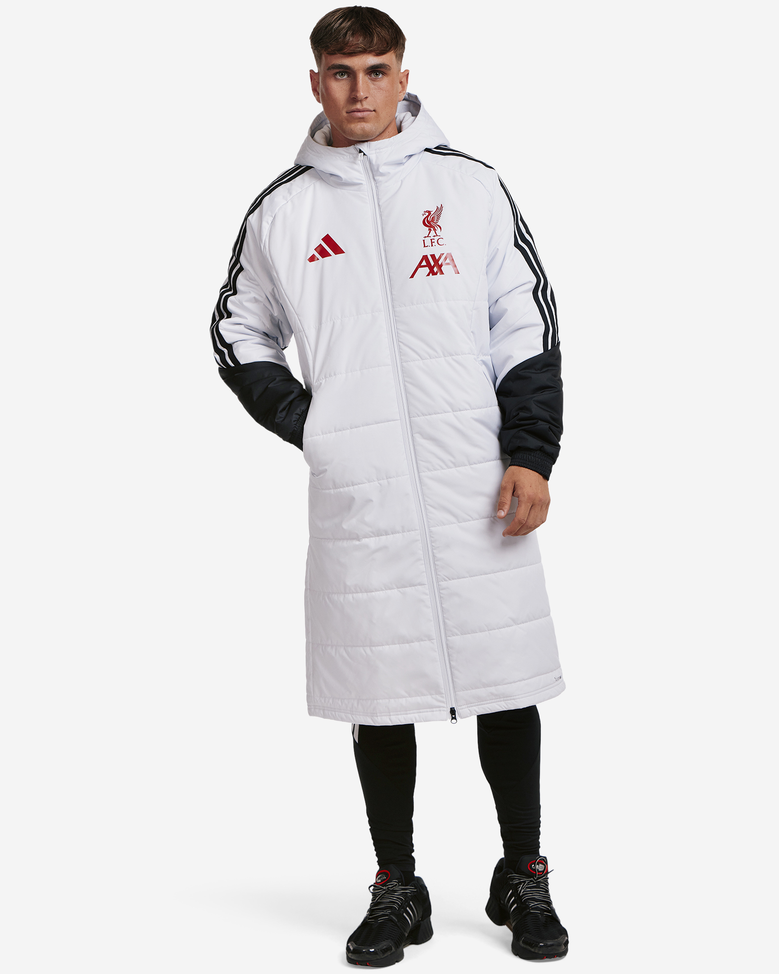 LFC adidas Mens 26/27 Tiro Long Coat Dash Grey - Image 1