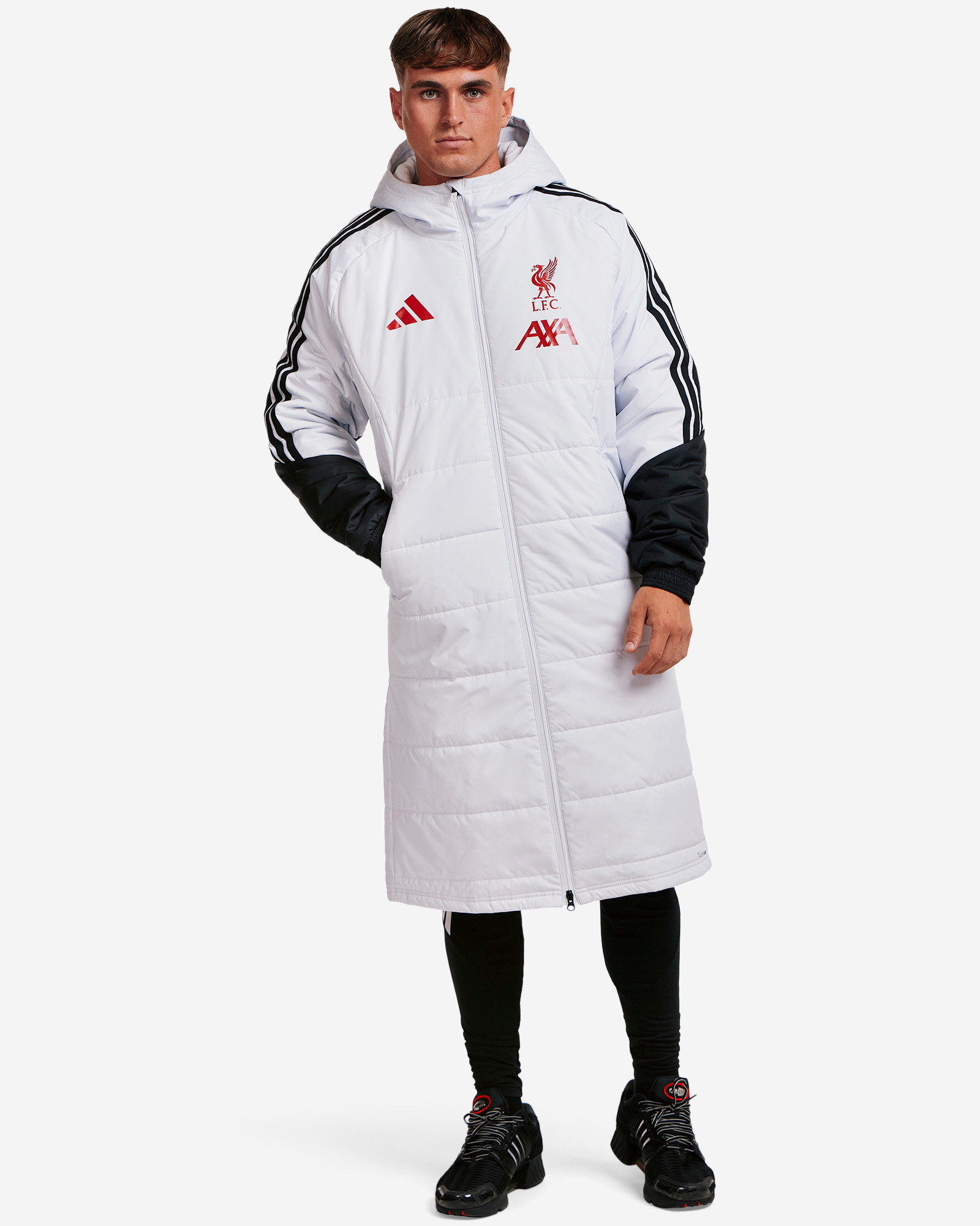 LFC adidas Mens 26/27 Tiro Long Coat Dash Grey - Image 1