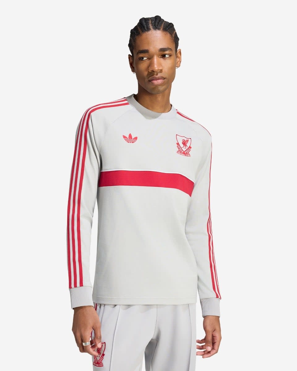 LFC adidas Mens 26/27 Originals Long Sleeve Tee Grey - Image 1